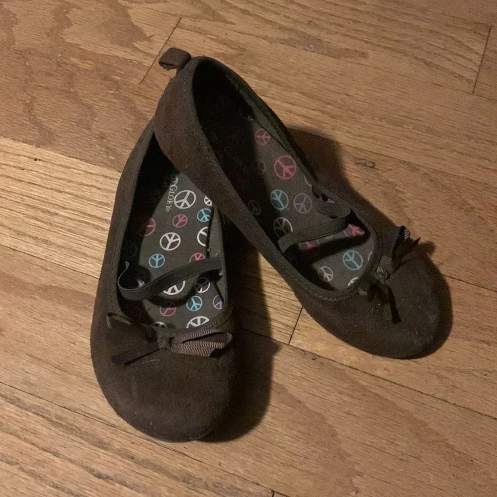 Faded Glory Girls Dress Shoes‎ Flats Brown Size 13.